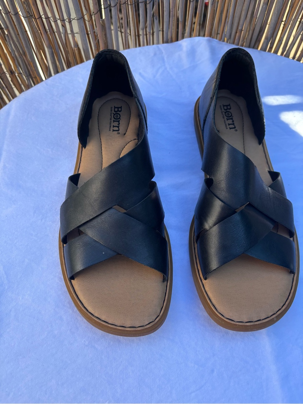 Børn Ithica woven leather sandals in Black Nero, women’s size 9M - Picture 2 of 5